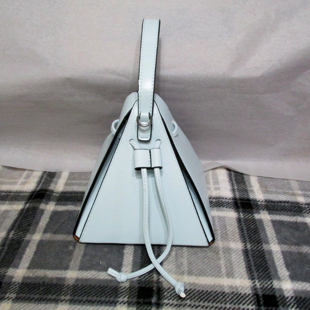 P1610B-NEW Blue Majure Runway Triangle Drawstring Satchel/Crossbody w Dustbag